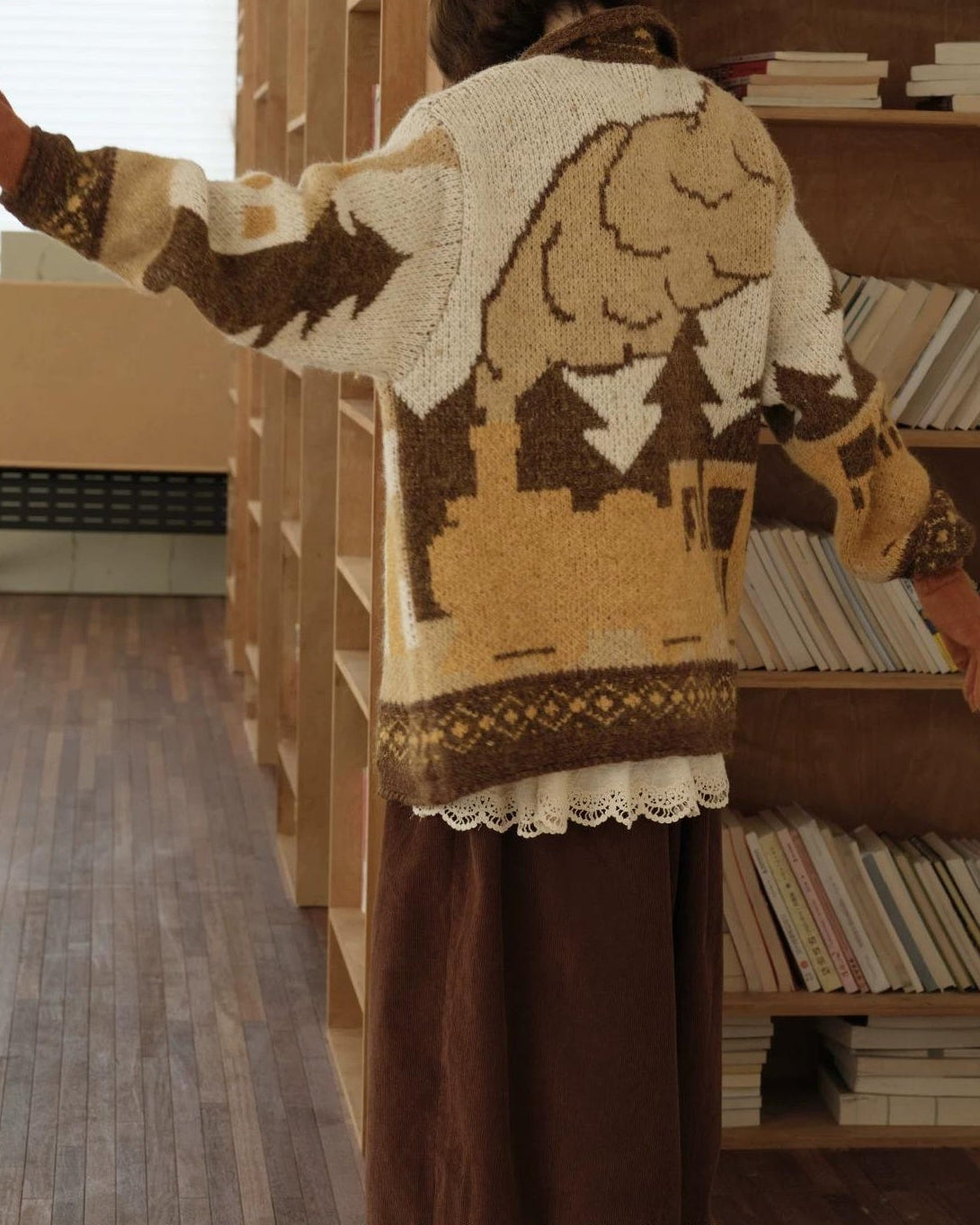 スカンディウッドパターンニットカーディガン 10165