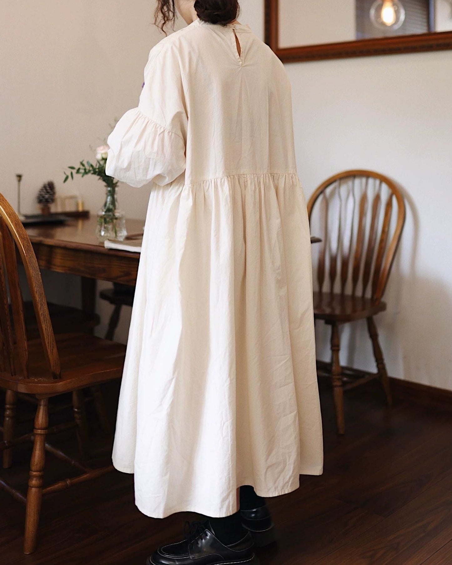 ソフトプリーツハイウエストワンピース 10114