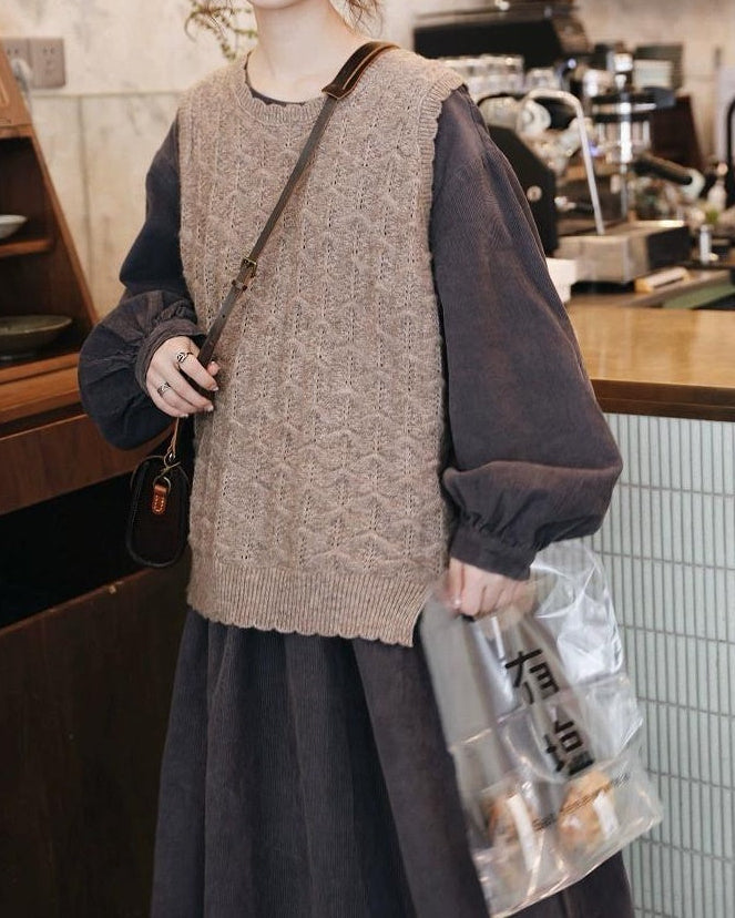 レースクララコーデュロイワンピース 10108