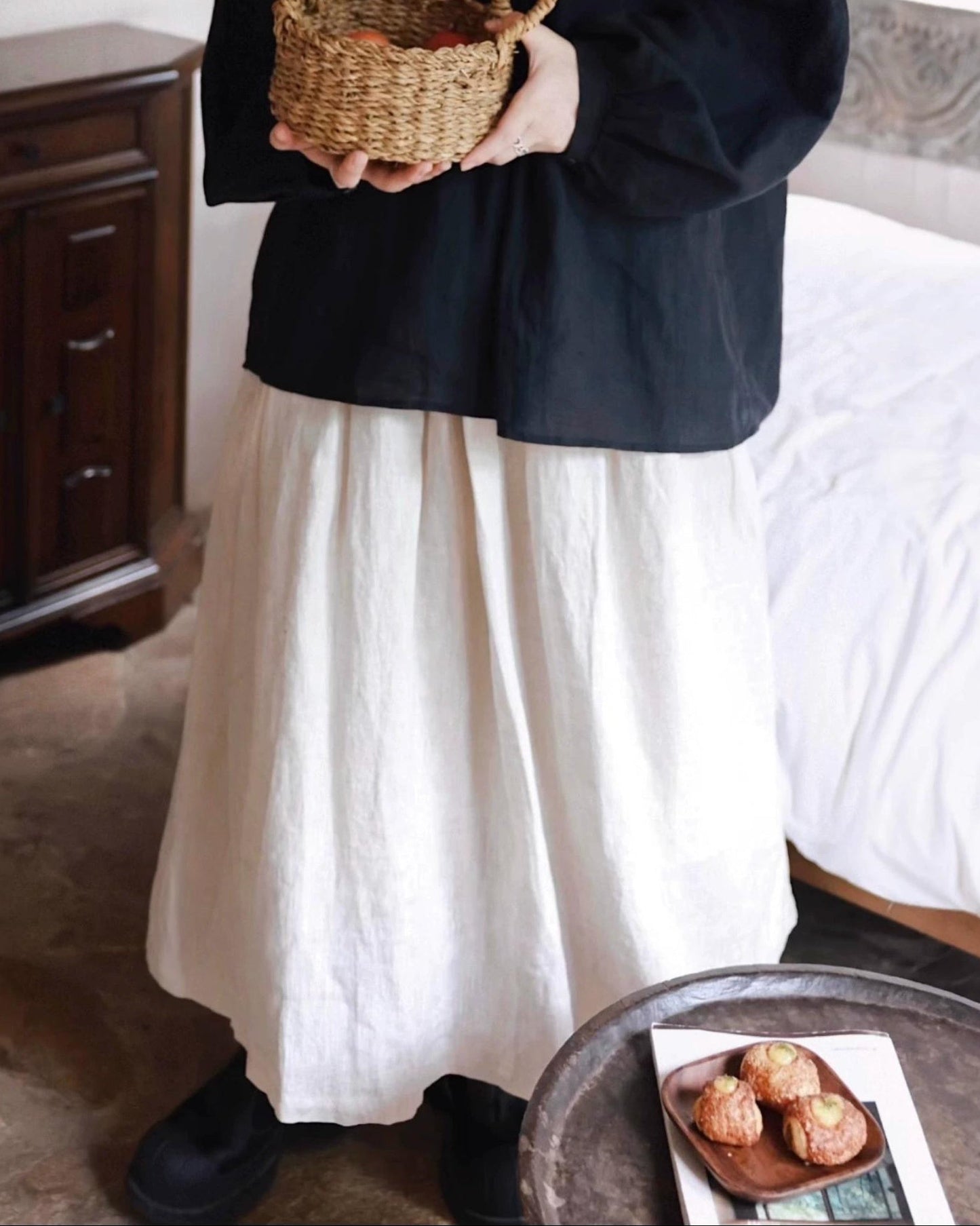 ハイウエストナチュラルAラインスカート 10040