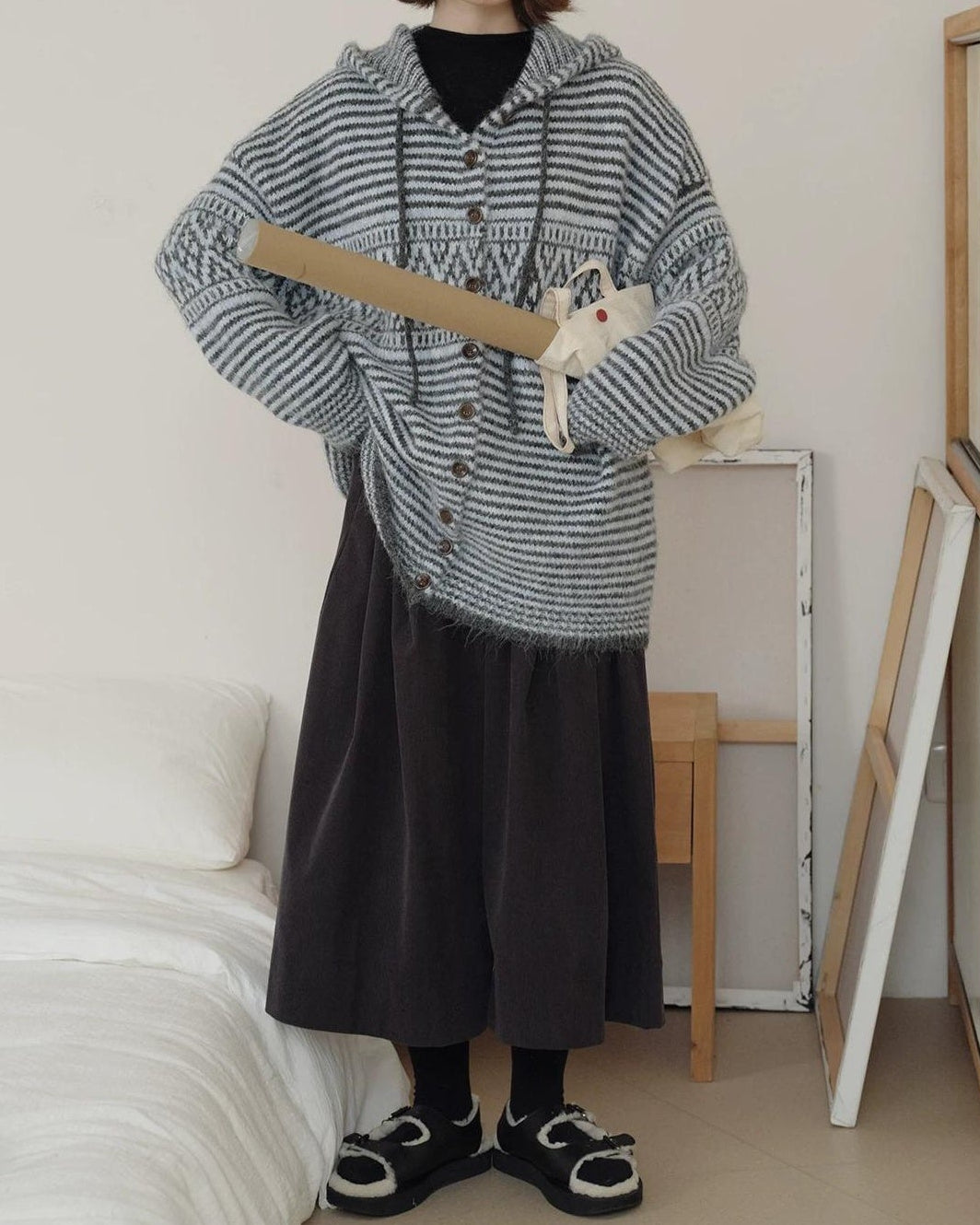 ノーブルコーデュロイミドルワイドパンツ 10158