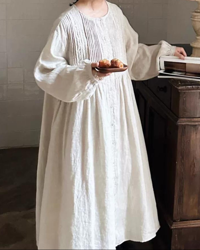 ピンタックリラックスシャツワンピース 10042