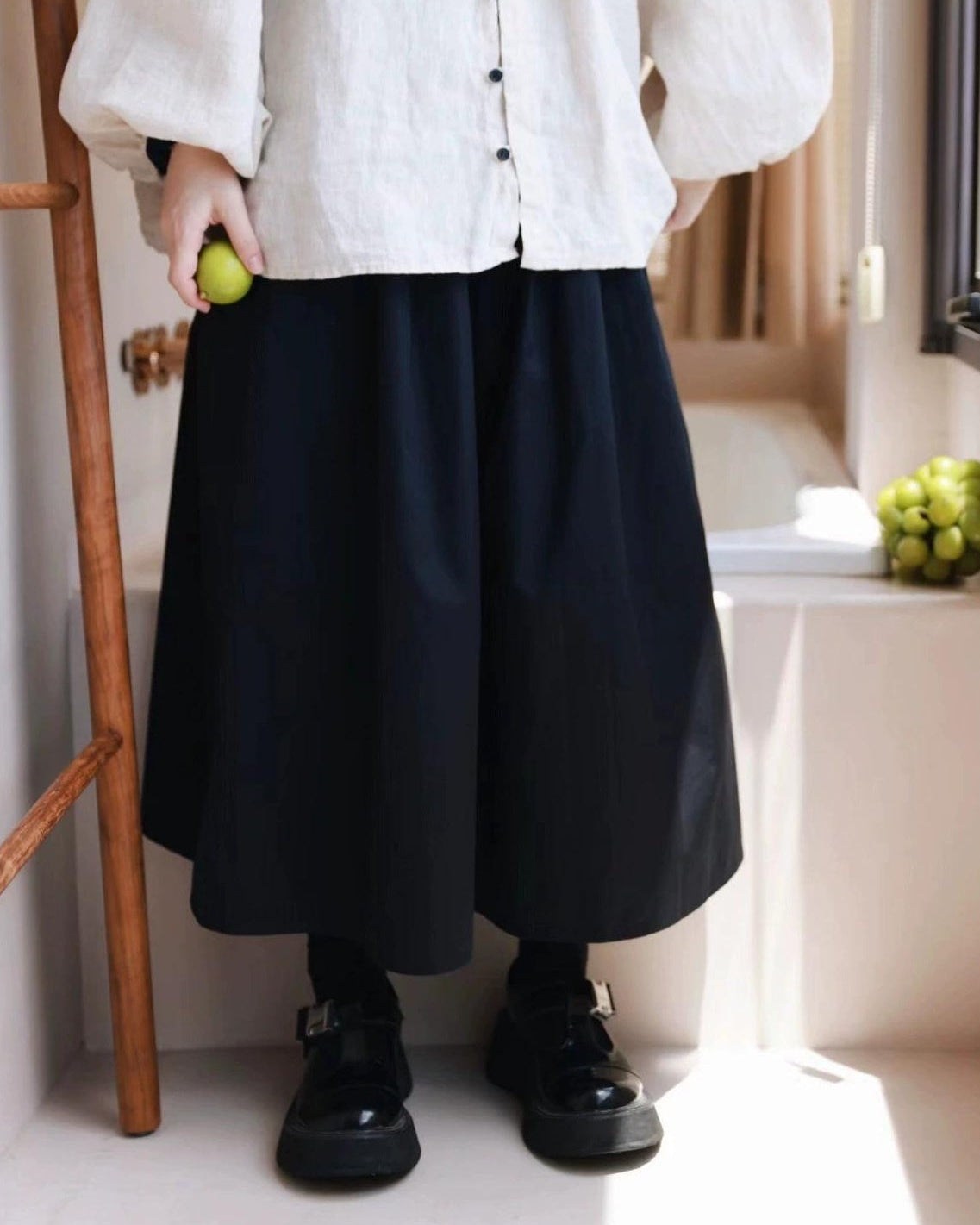 ナチュラルラインロングミディスカート 10097