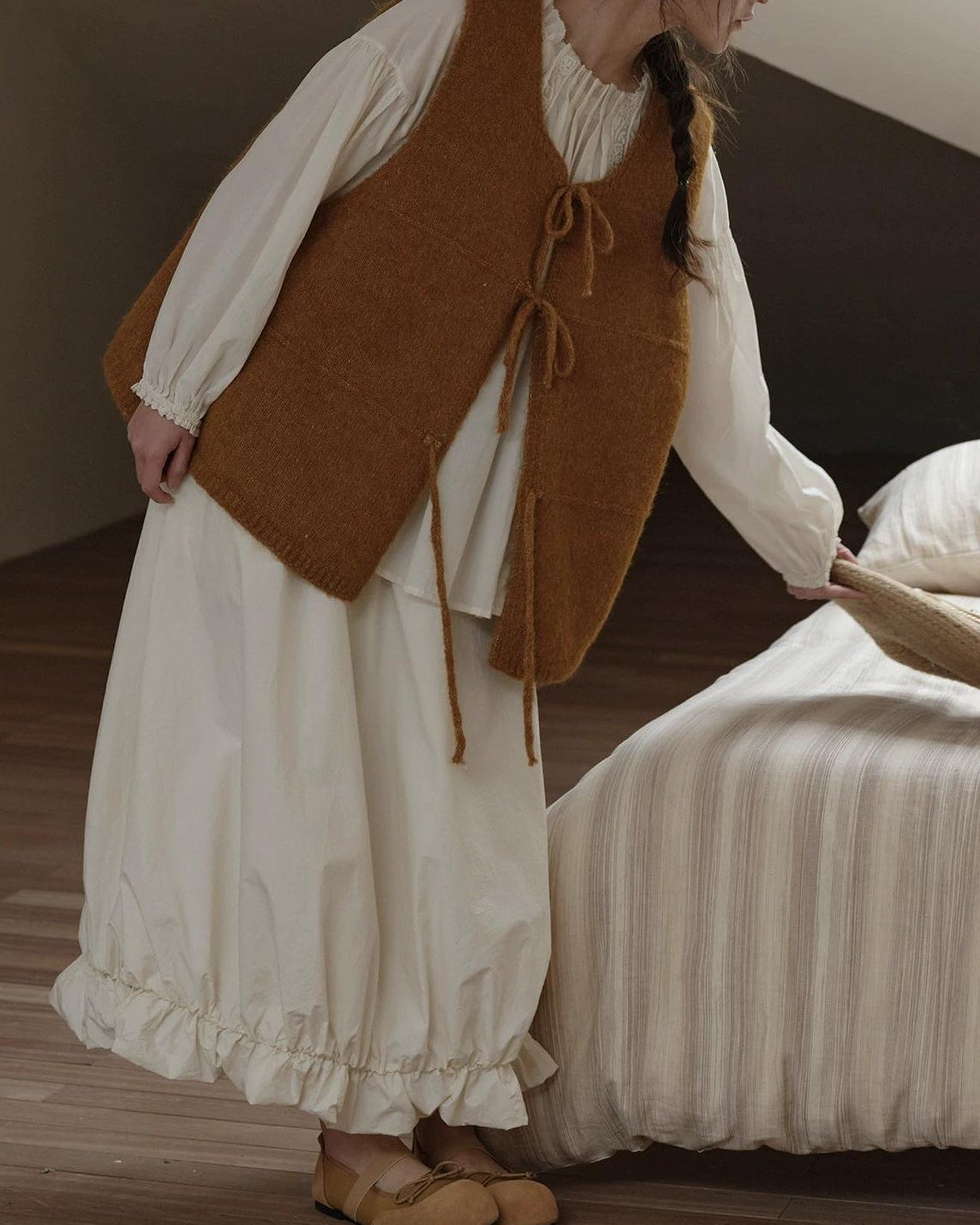 リボンアクセントニットベスト 10277