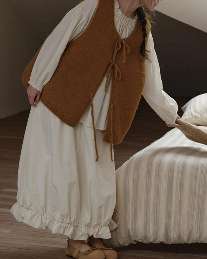 リボンアクセントニットベスト 10277