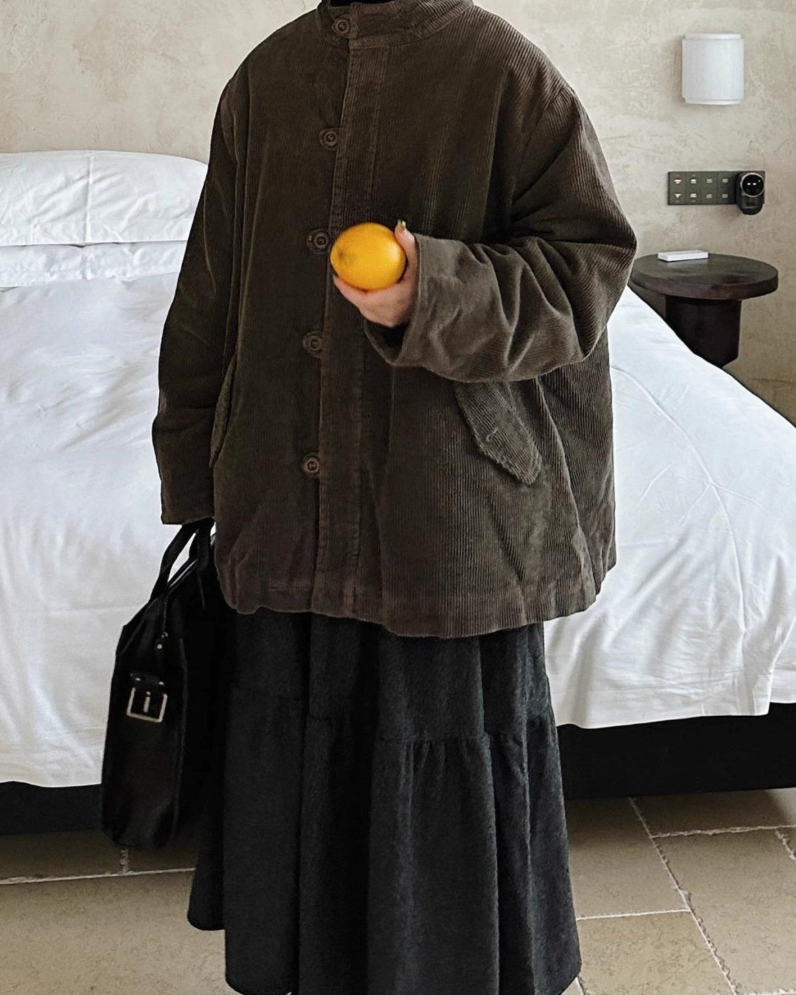 コーデュロイレトロミディコート 10028