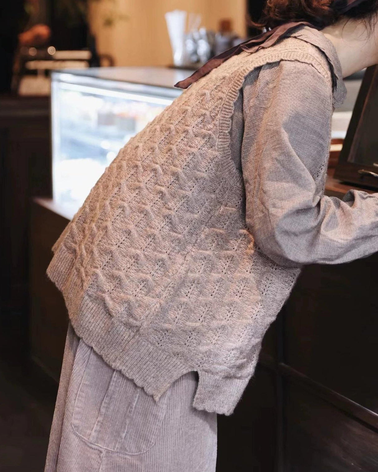 パターンニットスリットベスト 10110