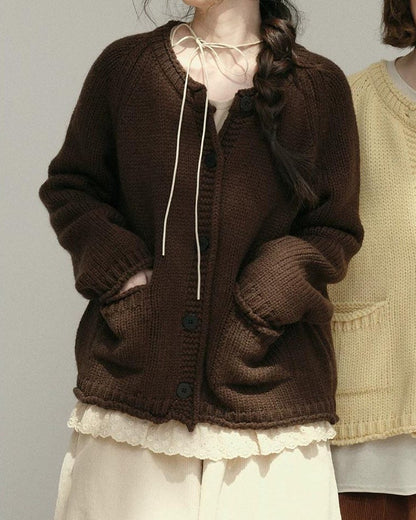 フォークポケットニットカーディガン 10179