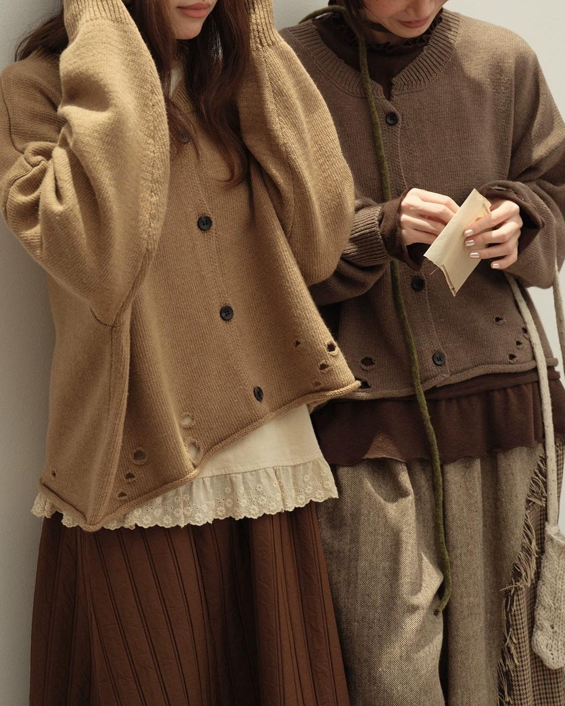 ホールニットリブカーディガン 10126