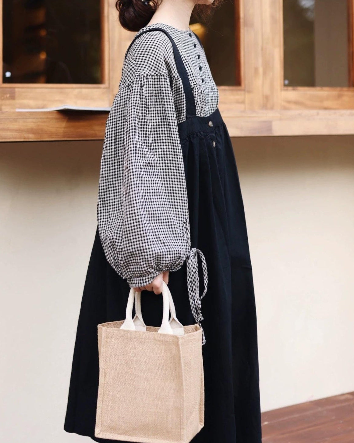 レトロボタンサスペンダーワンピース 10113