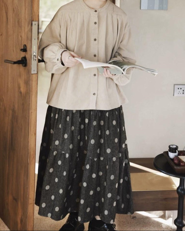 ドット柄フレアくすみスカート 10073