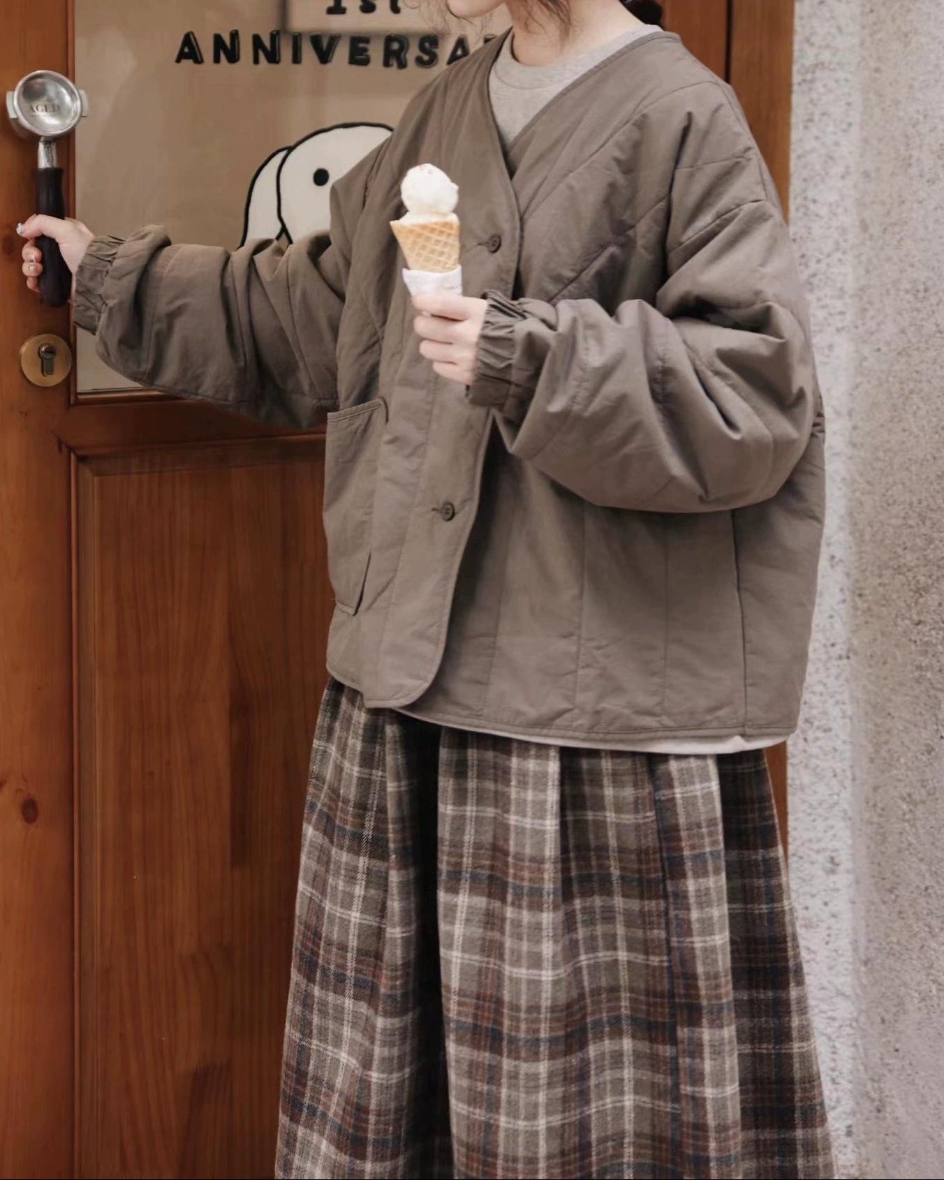 キルトテクスチャーショートコート 10093