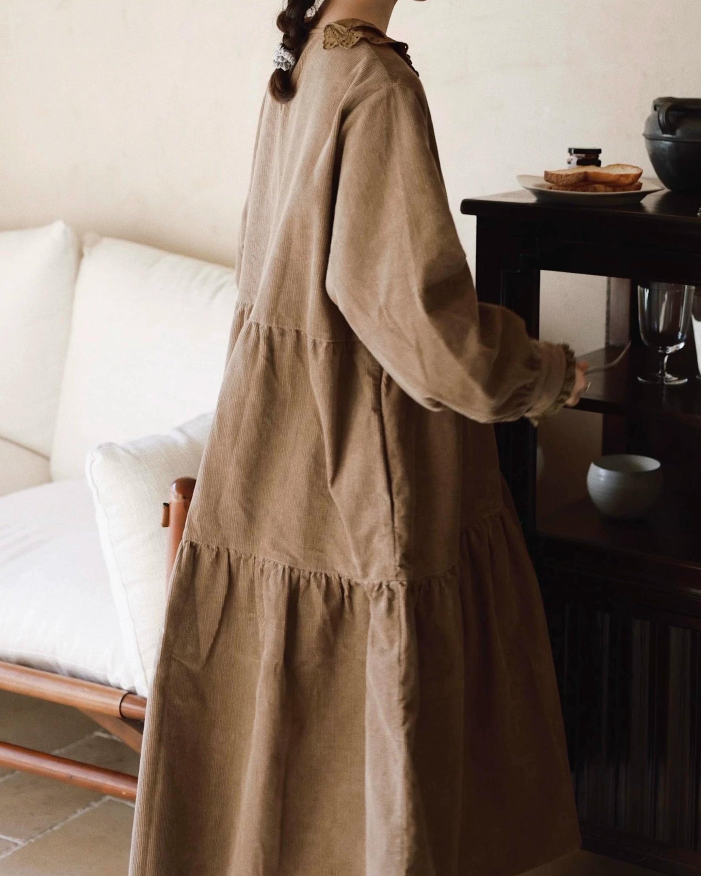 コーデュロイティアードワンピース 10069