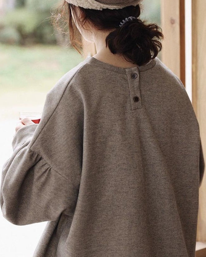 カームバックボタンスウェットプルオーバー 10119