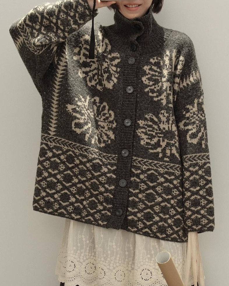 スノーレトロフェアアイルカーディガン 10134