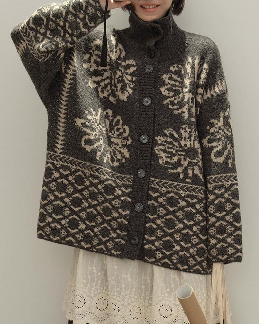 スノーレトロフェアアイルカーディガン 10134