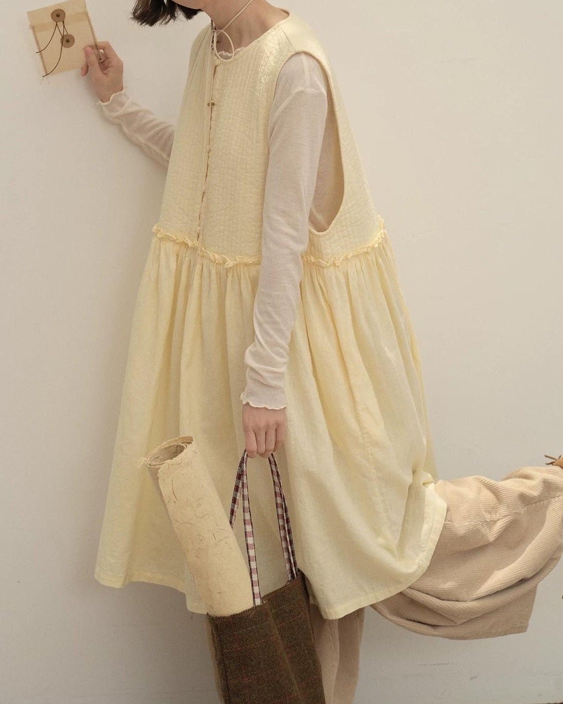 ノーディハイウエストソフトベストドレス 10145