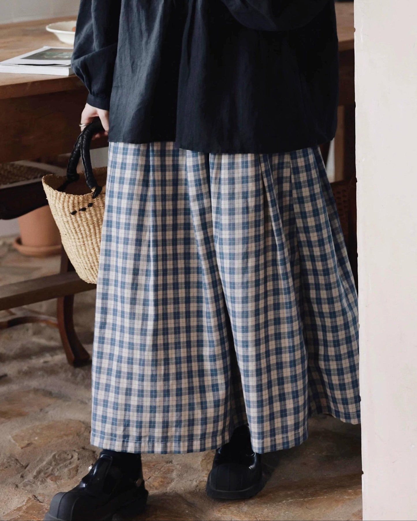 レトロチェックAラインスカート 10051