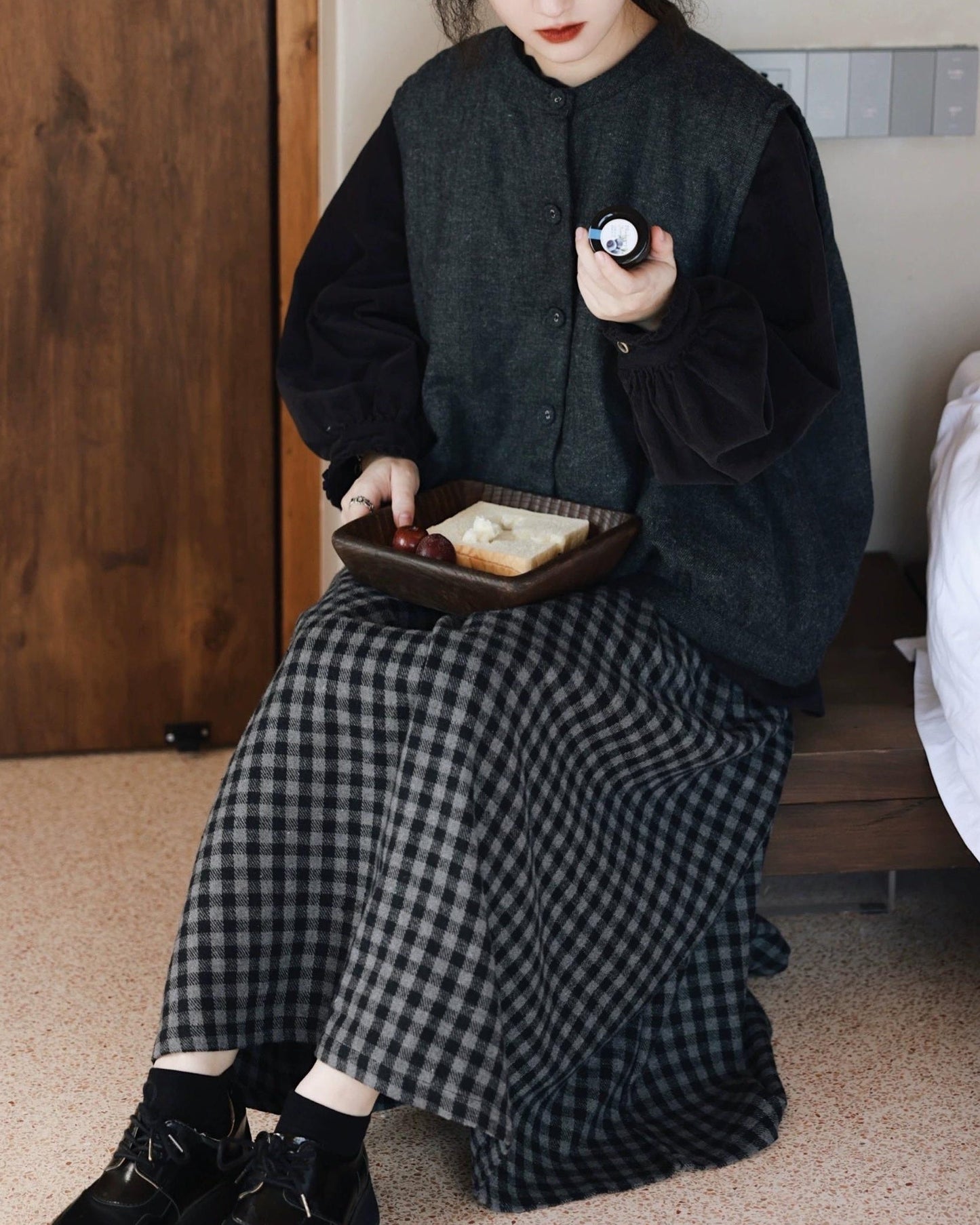 ディープヘザーシングルブレストベスト 10067