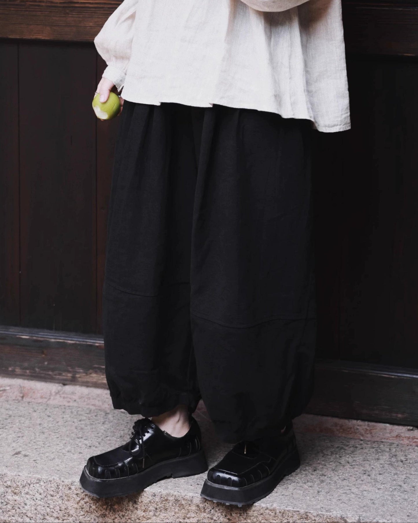 ハイウエストランタンレトロパンツ 10054