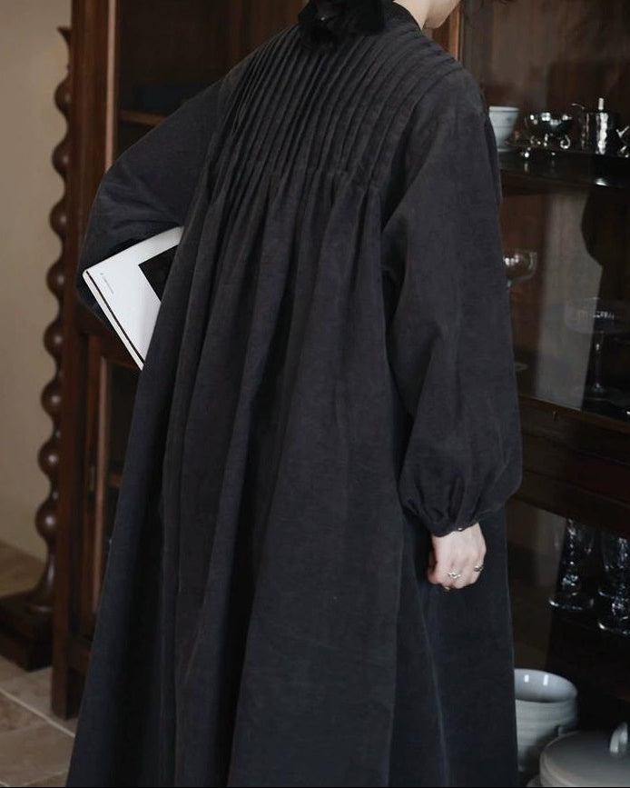 ピンタックコーデュロイシャツワンピース 10035