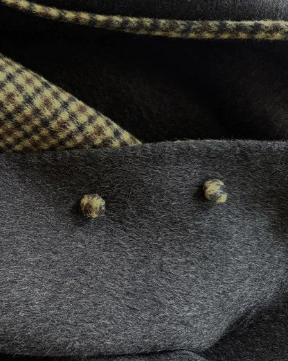 ノーカラーレトロチェックコート 10189