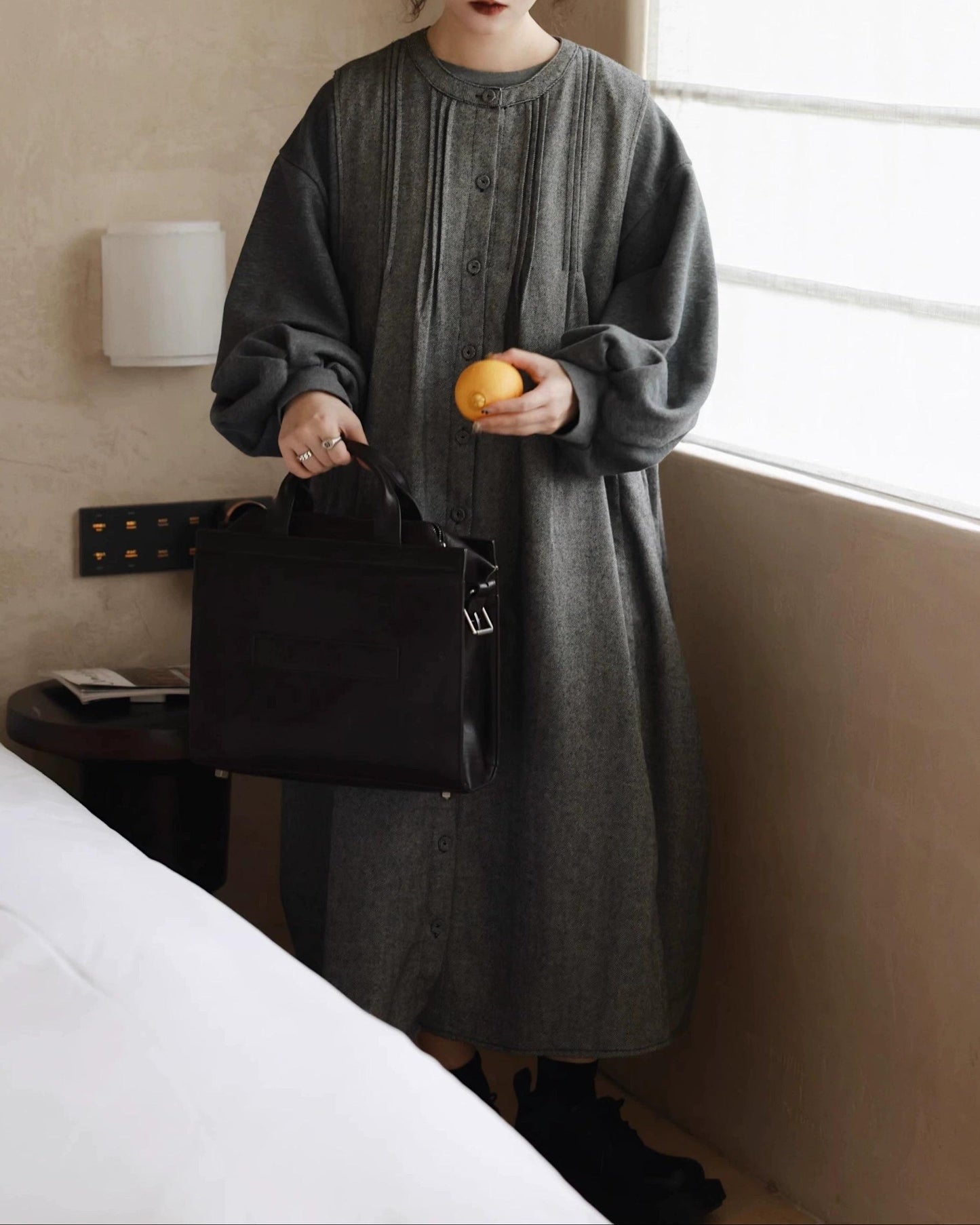 ピンタックシャツベストワンピース 10029