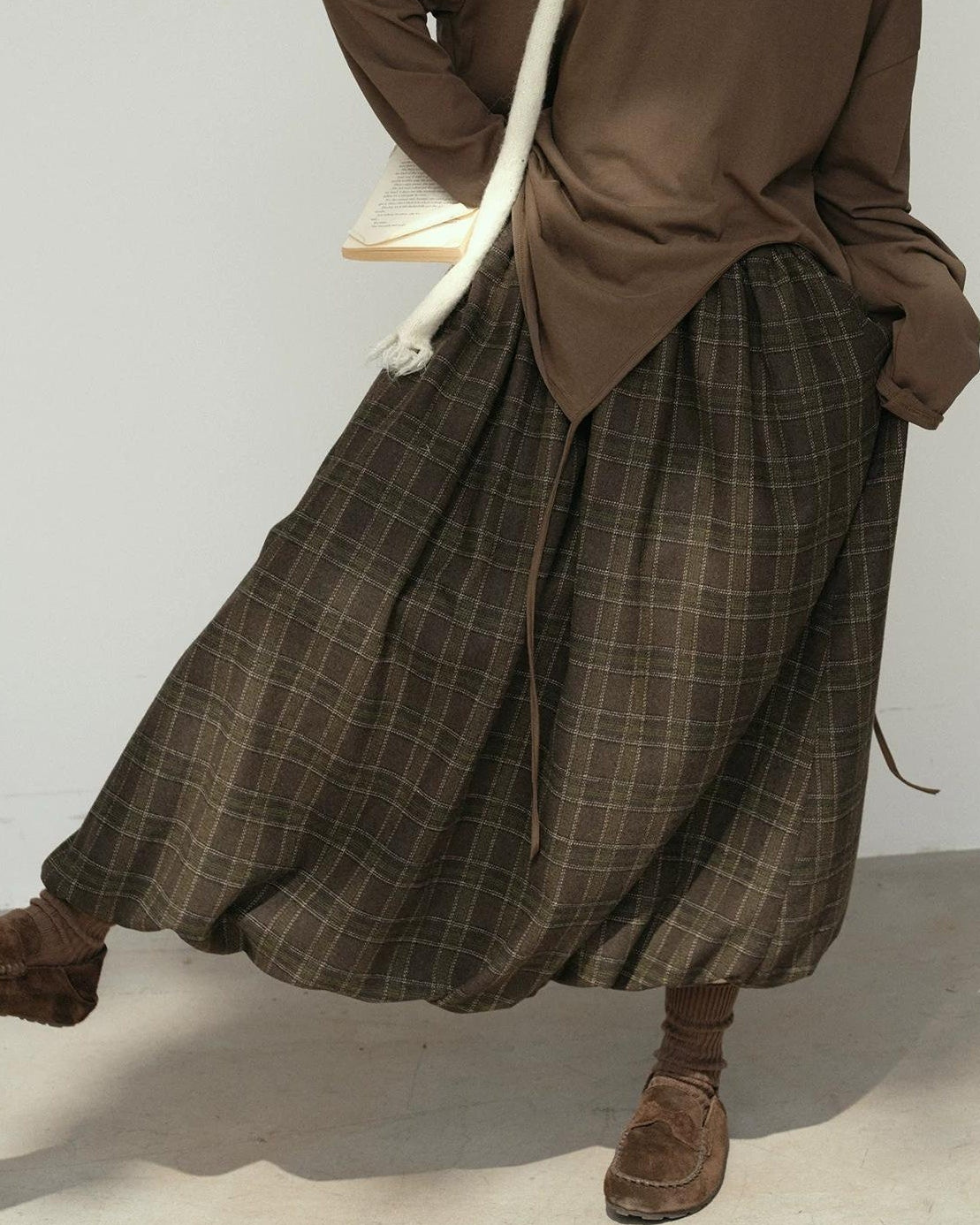 ランタンチェックミディスカート 10184