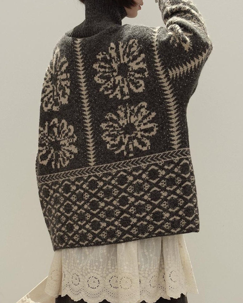 スノーレトロフェアアイルカーディガン 10134