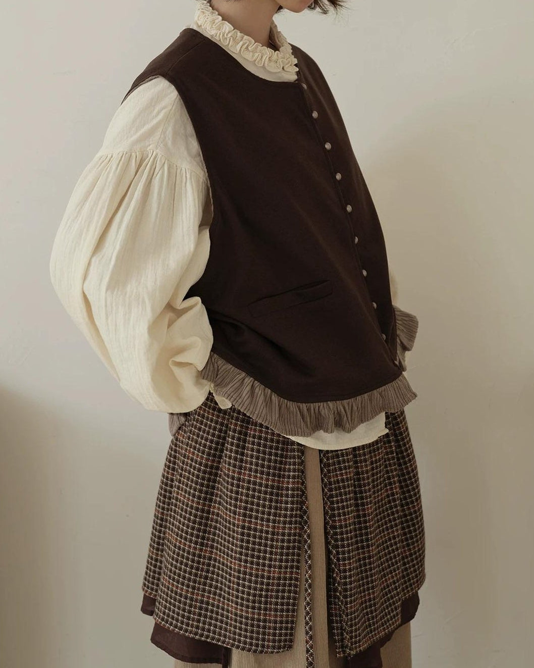 チェックレイヤードスカート 10199