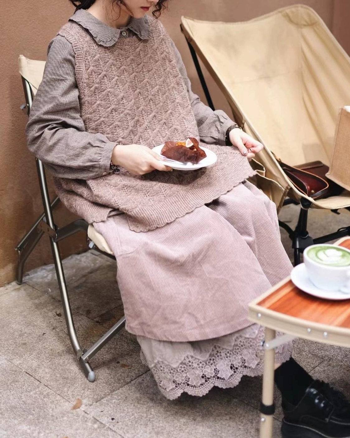 パターンニットスリットベスト 10110