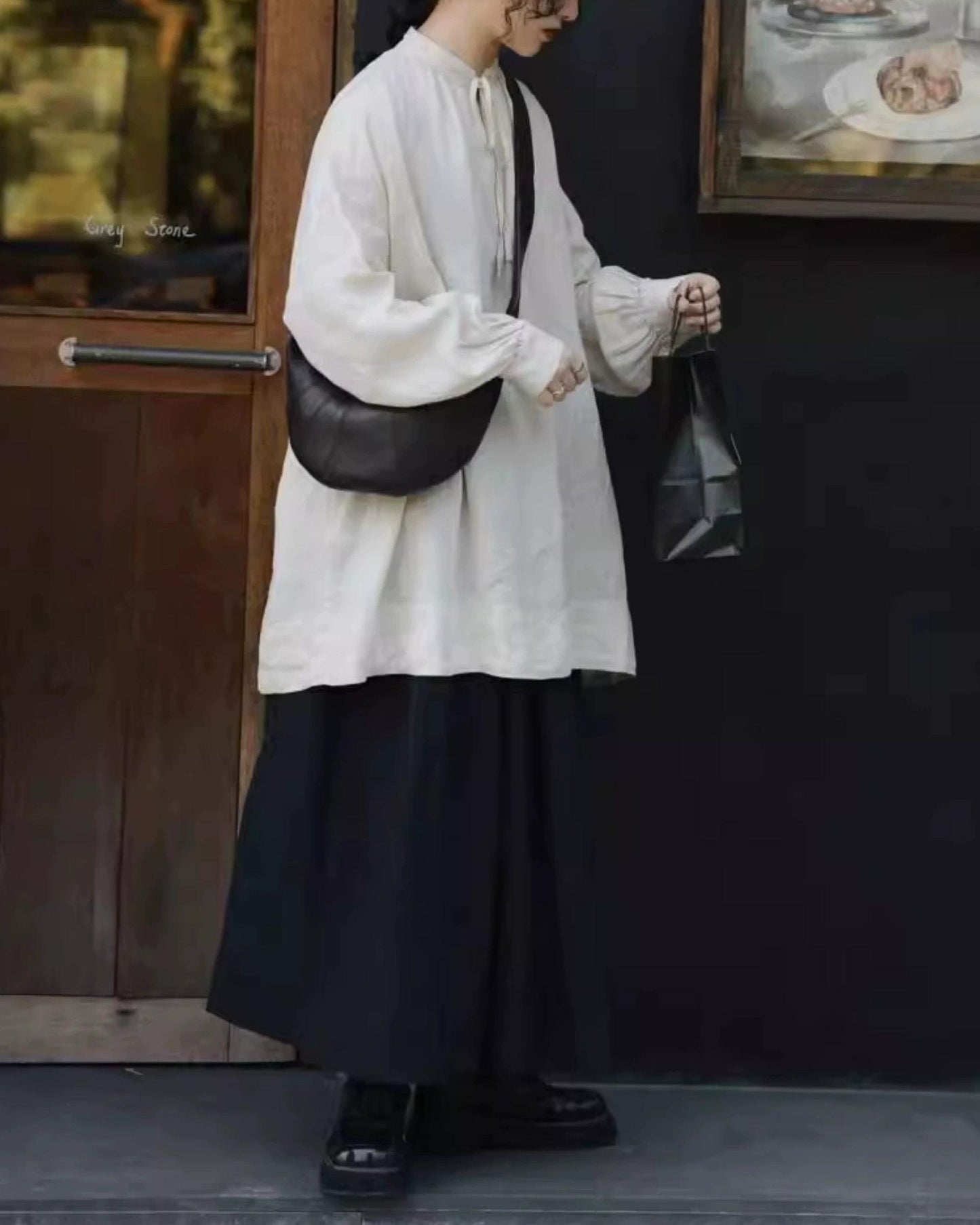 パフスリーブリボンフレアブラウス 10018