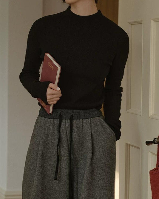 リッカハーフネックフィットニット 10284