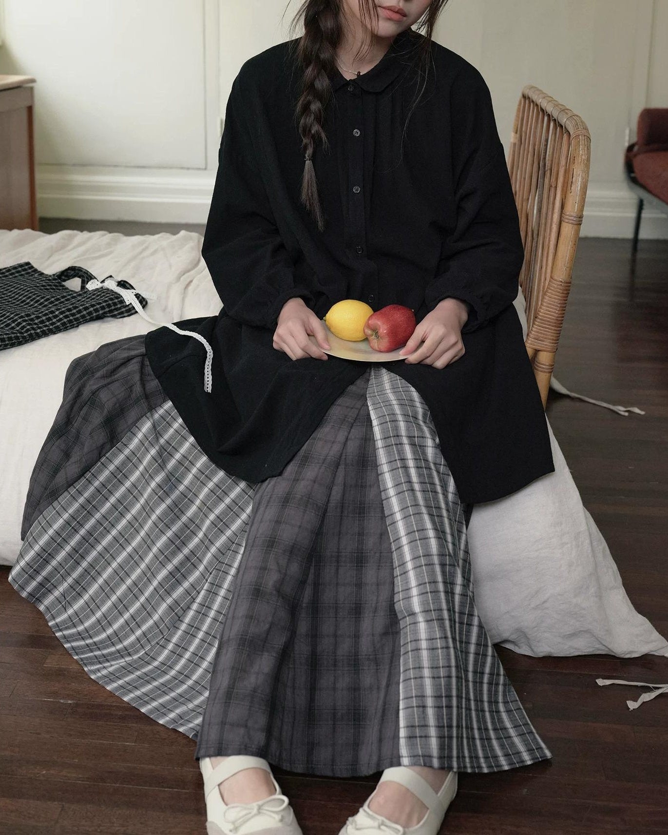 チェックミックスルーズスカート 10275