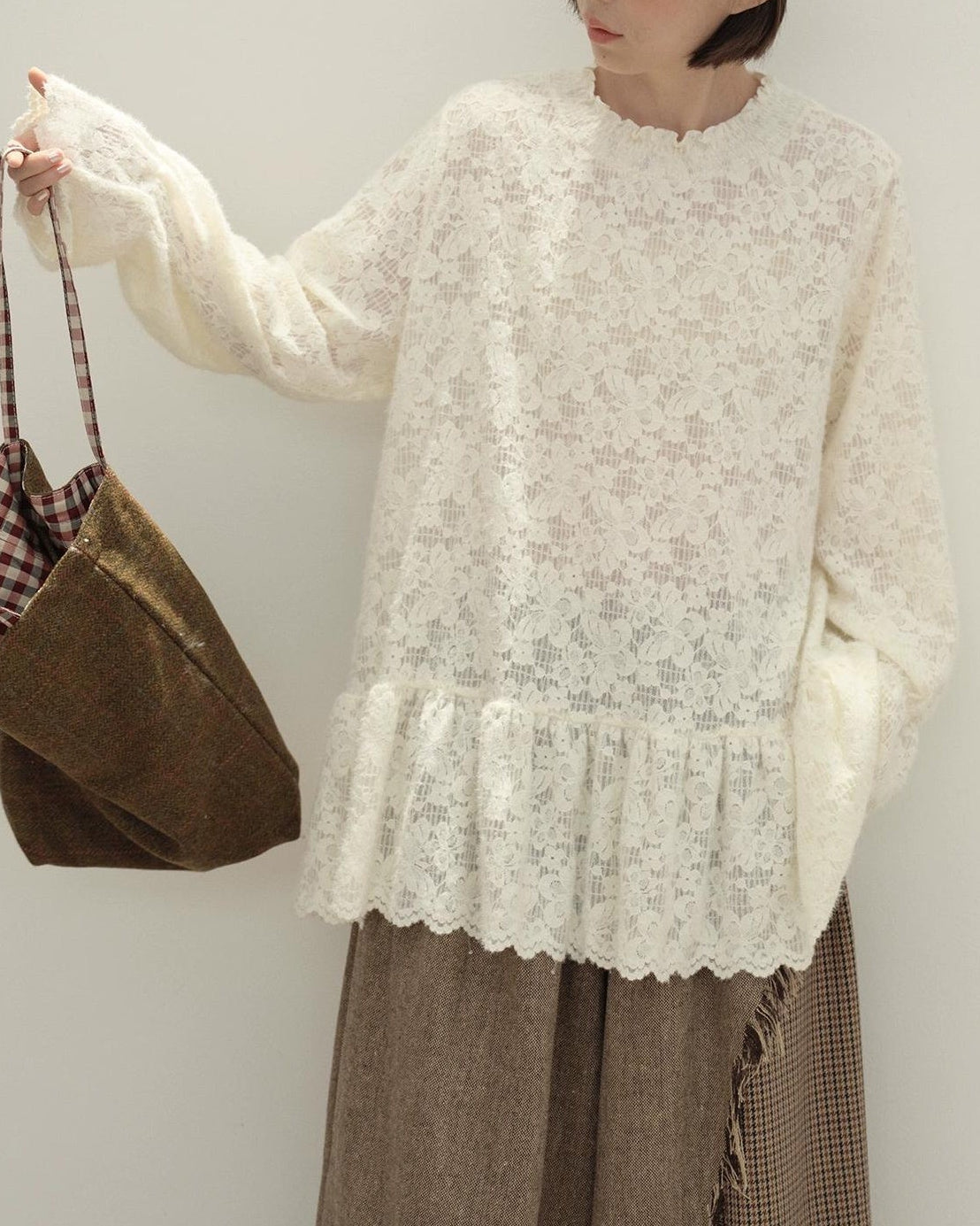 ロマンティックレースフレアプルオーバー 10125