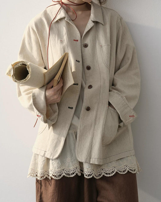 リネンオーバーポケットジャケット 10222