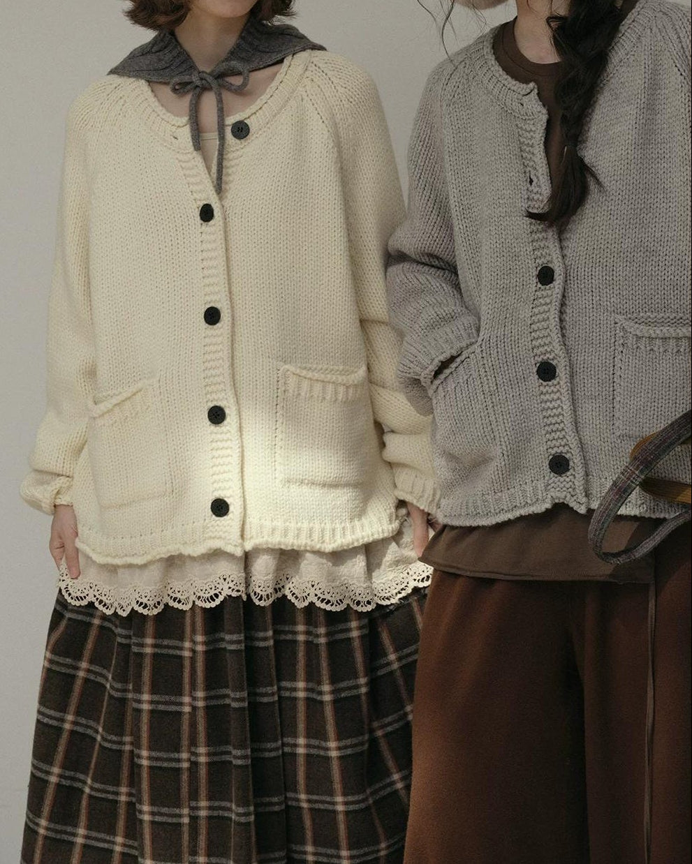 フォークポケットニットカーディガン 10179