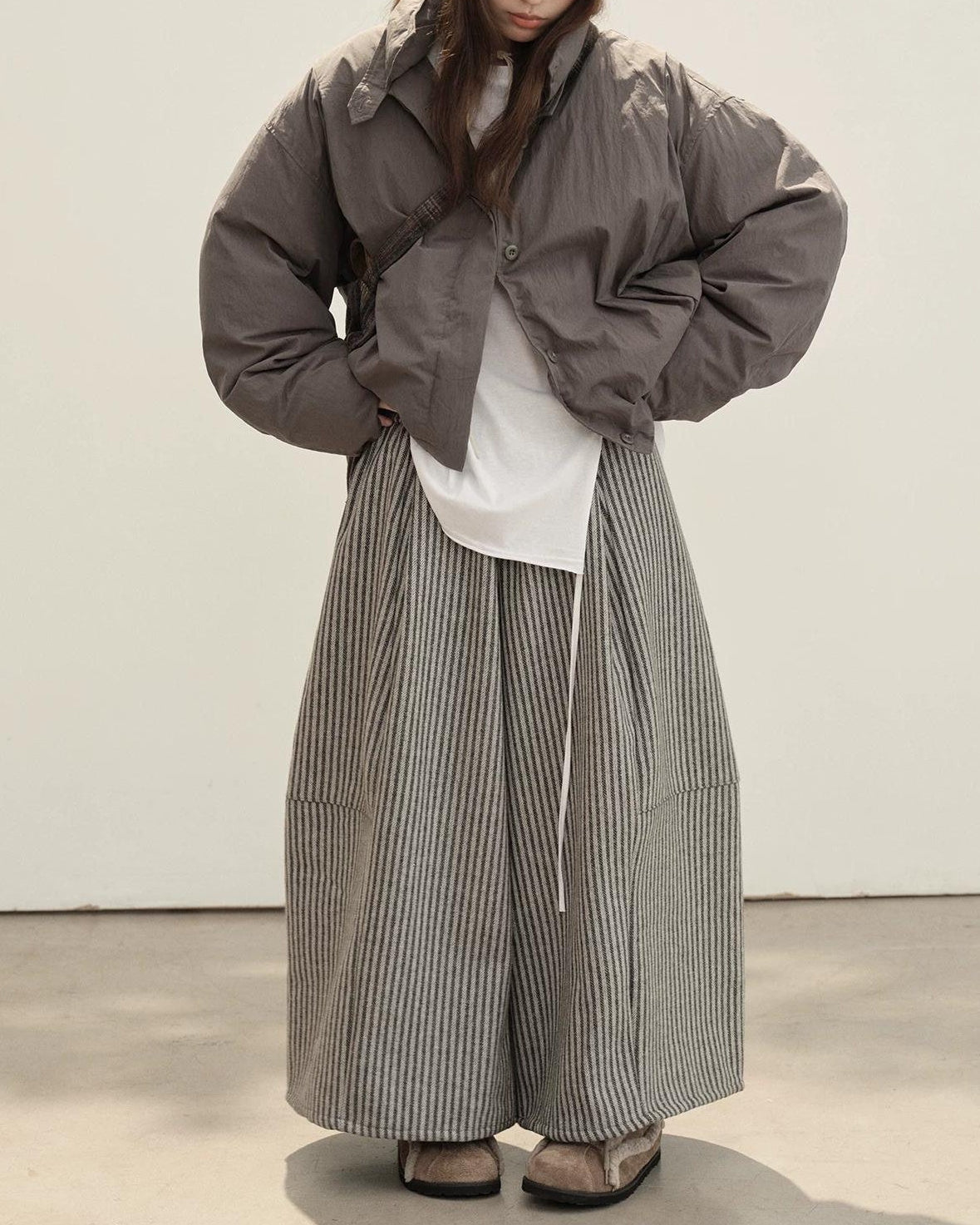 ノルディックストライプワイドパンツ 10147