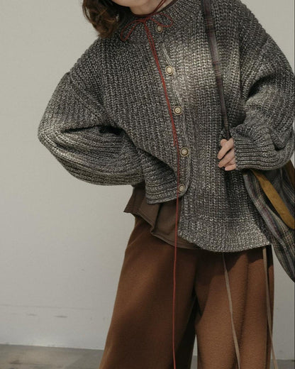 ノルディックキャンバスニットカーディガン 10168