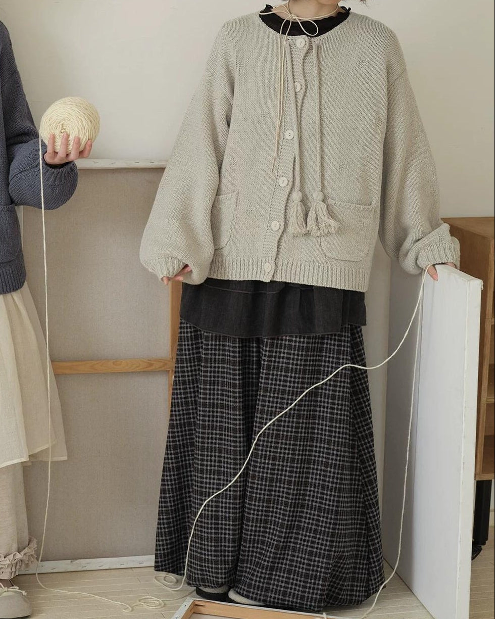 ボヘミックタッセルニットカーディガン 10207