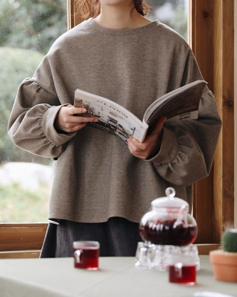 カームバックボタンスウェットプルオーバー 10119