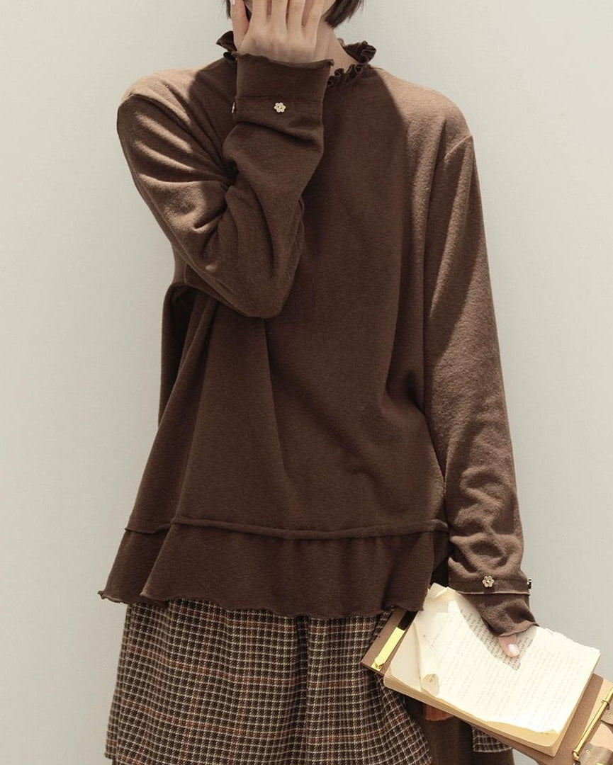 ブロッサムボタンフリルプルオーバー 10127