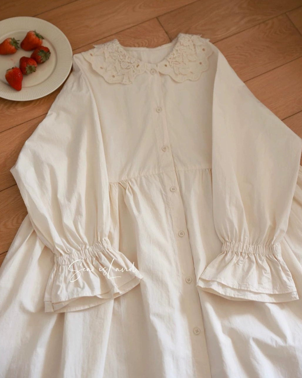 ミニマルレースカラーシャツワンピース 10099