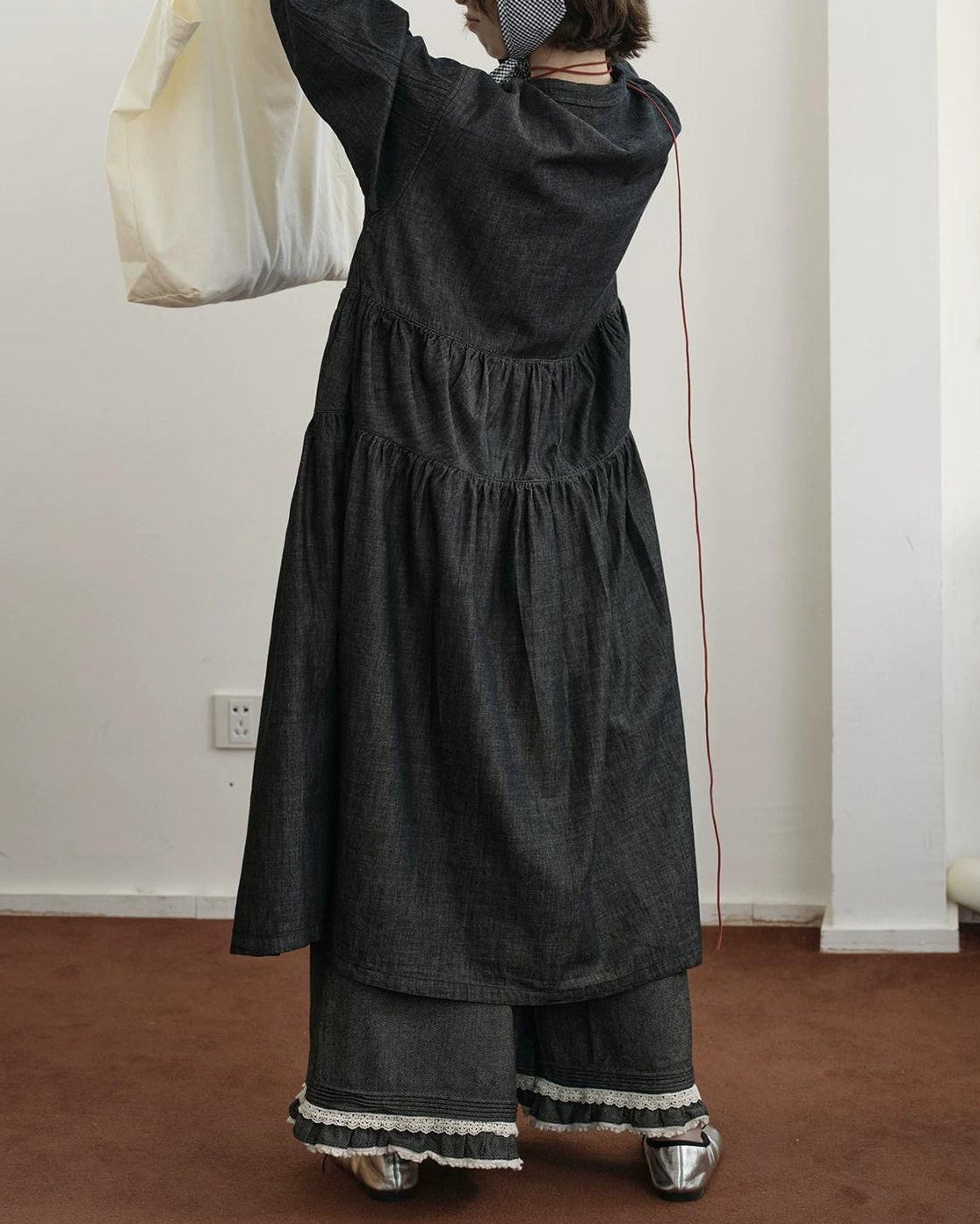 デニムロングルーズワンピース 10211