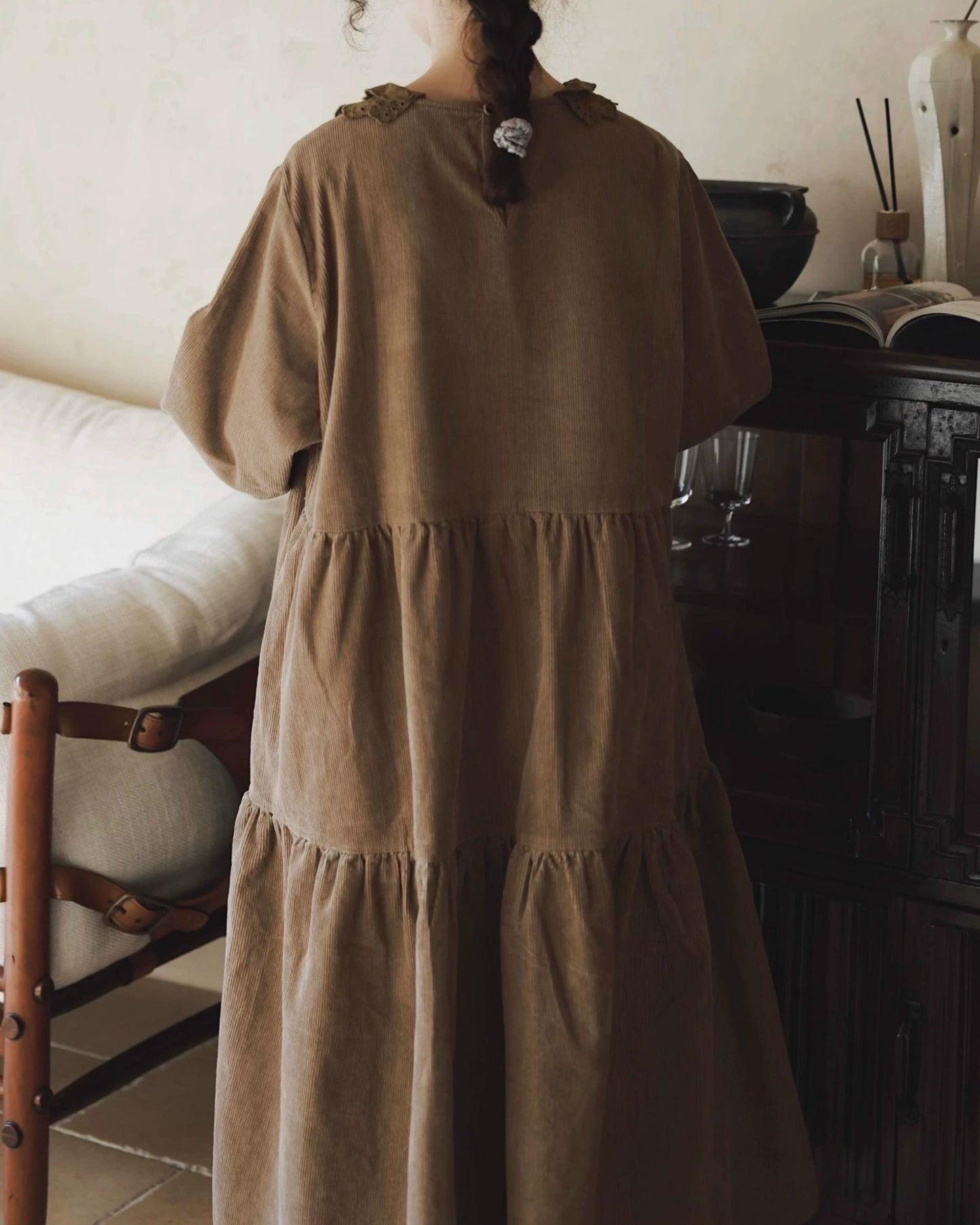 コーデュロイティアードワンピース 10069