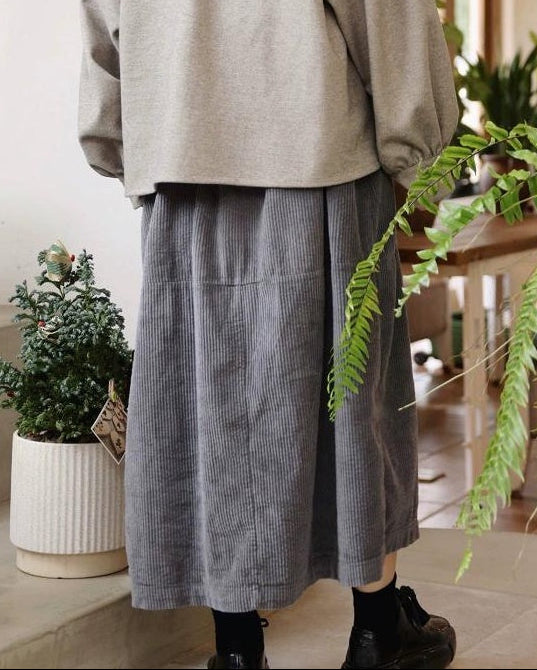 ハイウエストリラックスコーデュロイスカート 10095