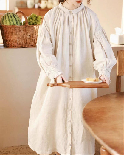 ヘルカナチュラルロングギャザーワンピース 10087