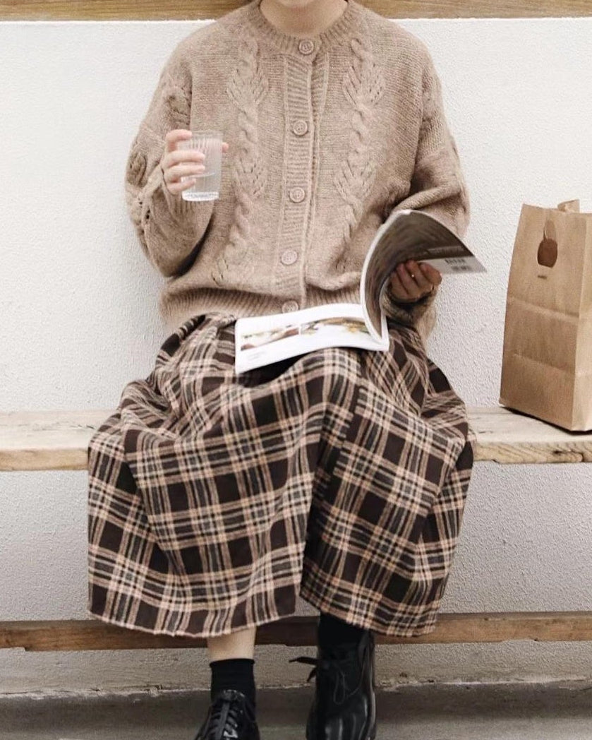 ヴィンテージチェックハイウエストスカート 10120