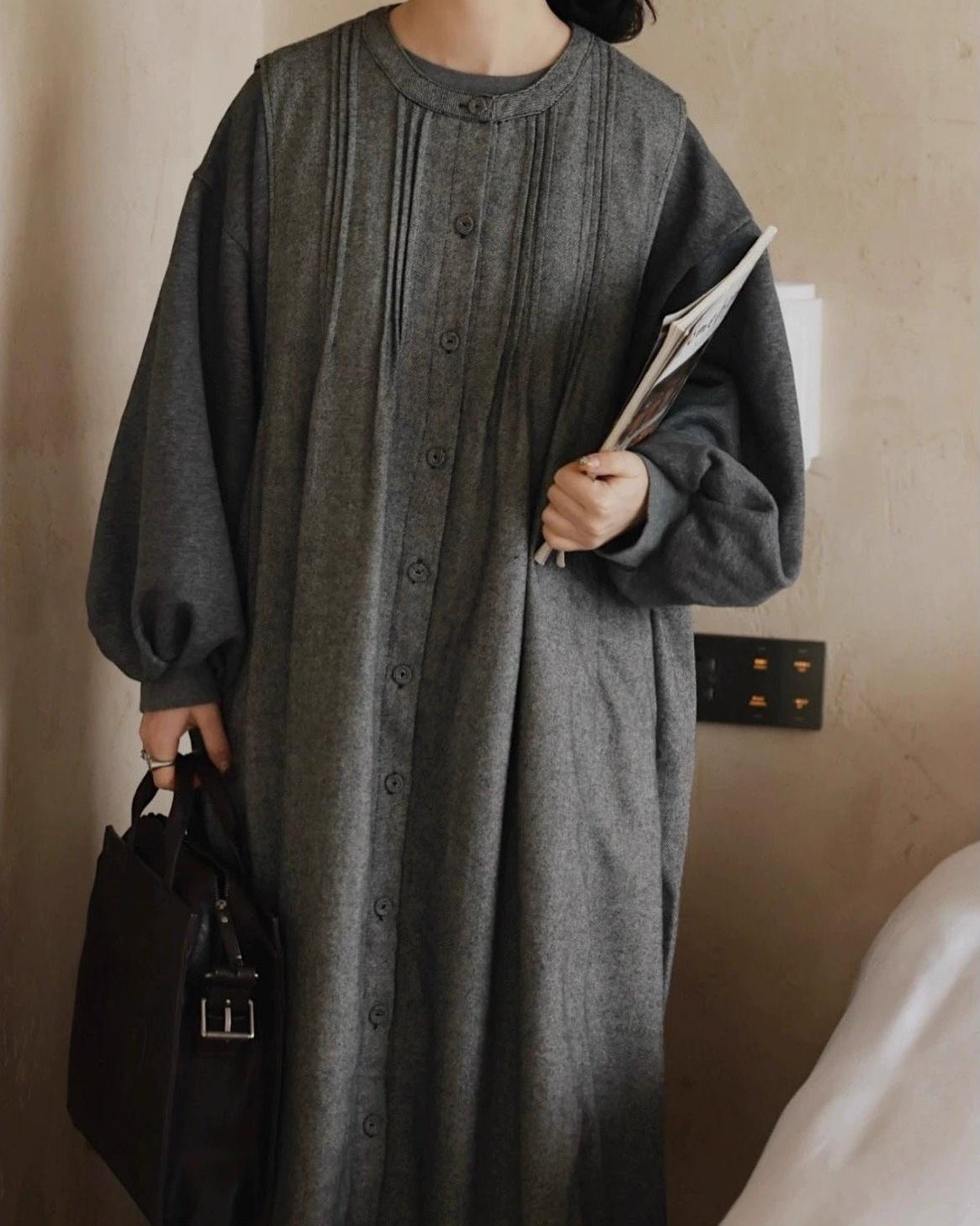 ピンタックシャツベストワンピース 10029