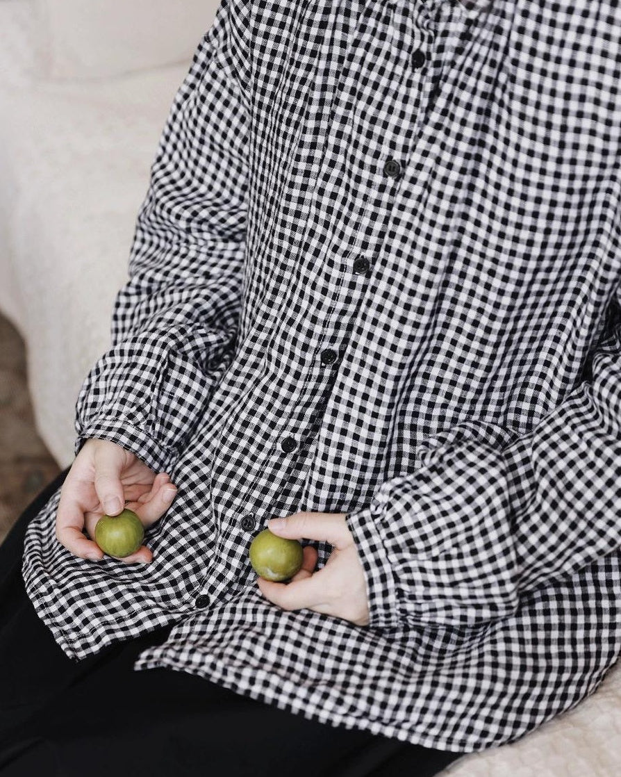 クラシックチェックフレアブラウス 10096